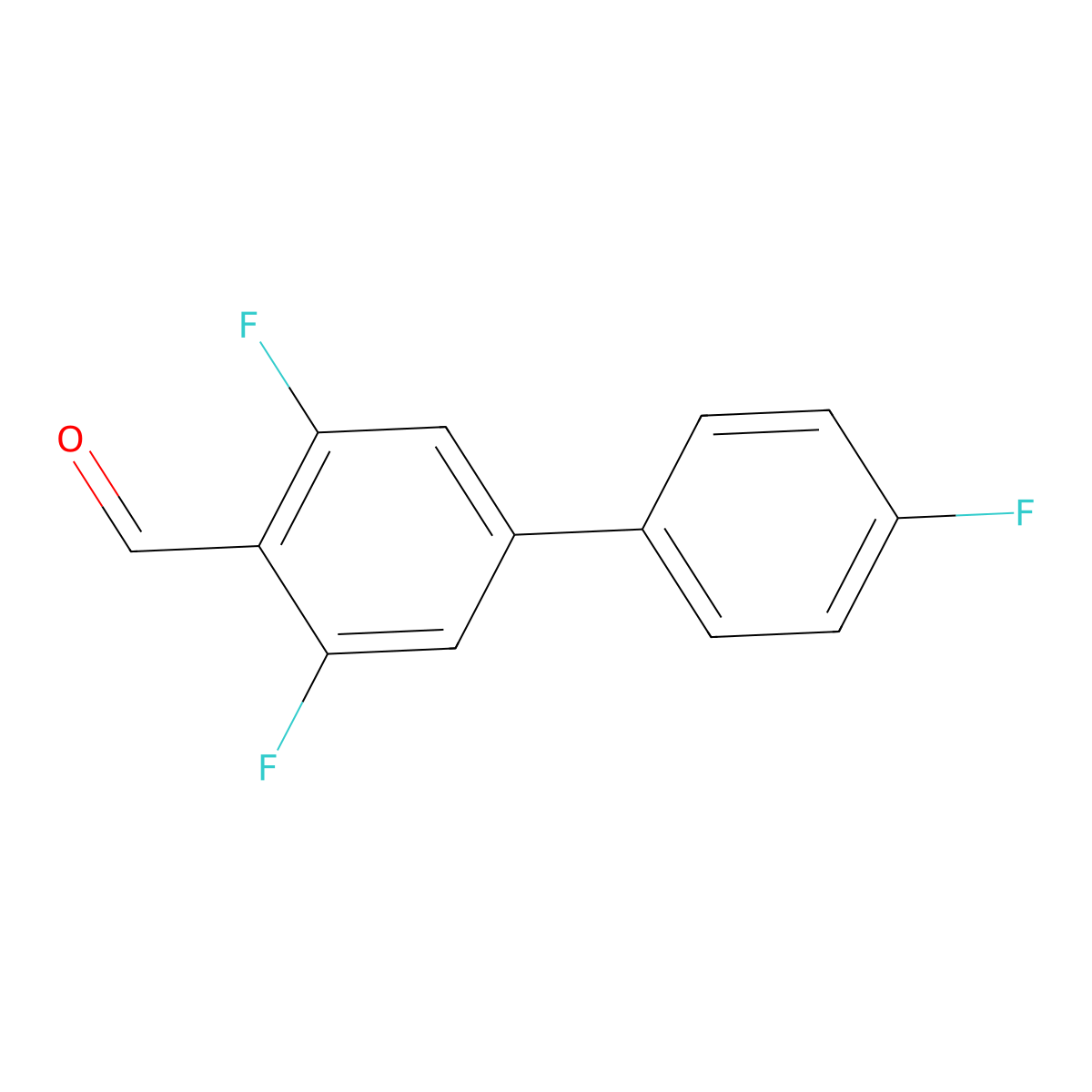 3,4',5-Trifluoro-[1,1'-biphenyl]-4-carbaldehyde molecular structure, CAS 2918892-97-2