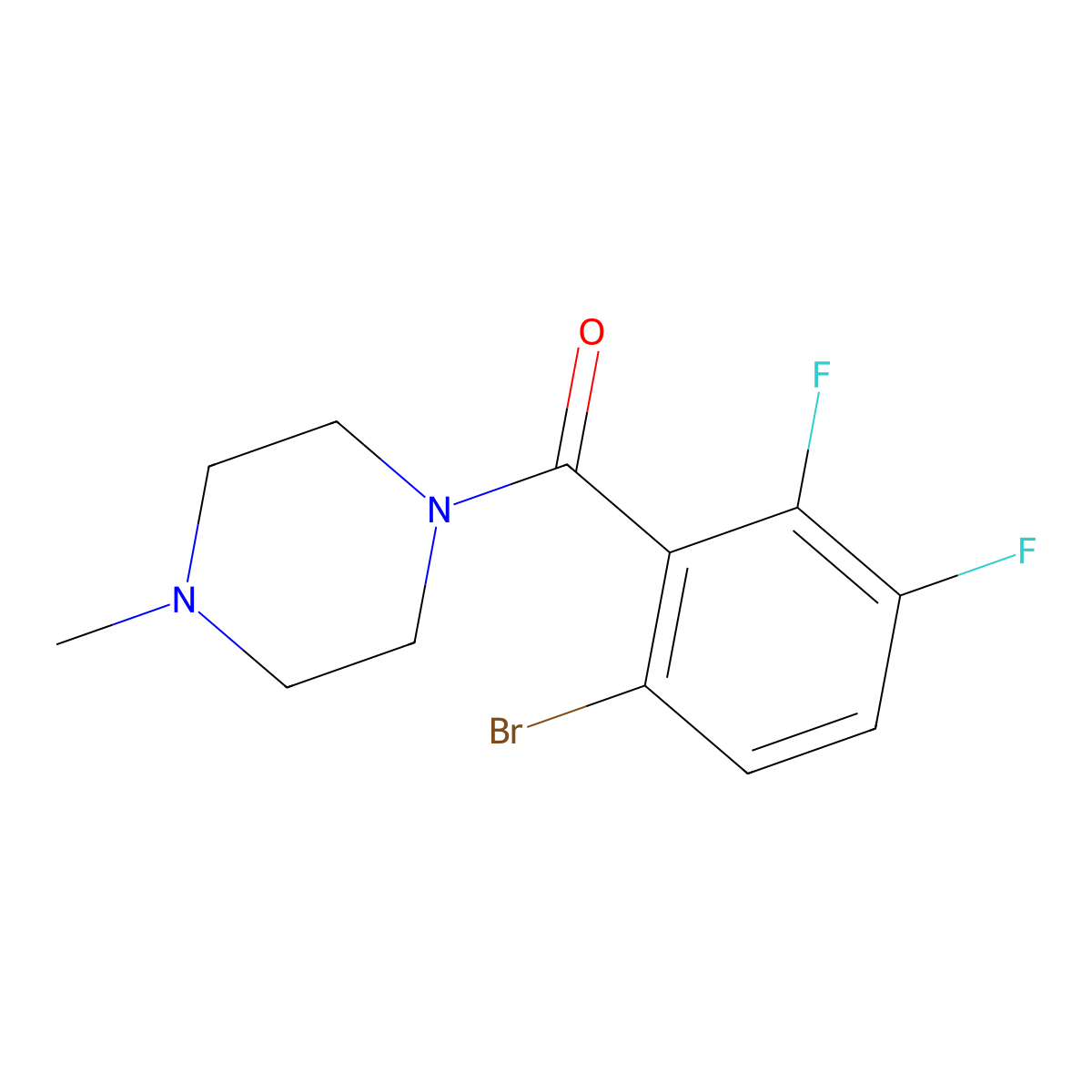 (6-Bromo-2,3-difluorophenyl)(4-methylpiperaZin-1-yl)methanone molecular structure, CAS 2918893-00-0