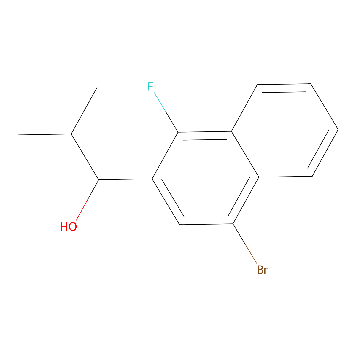 1-(4-Bromo-1-fluoronaphthalen-2-yl)-2-methylpropan-1-ol molecular structure, CAS 2918893-27-1
