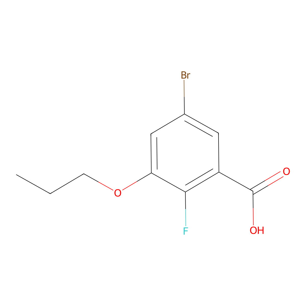 5-Bromo-2-fluoro-3-propoxybenZoic acid molecular structure, CAS 2918894-69-4
