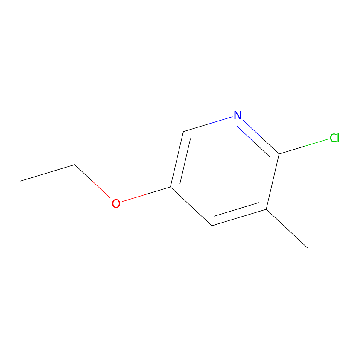 2-Chloro-5-ethoxy-3-methylpyridine molecular structure, CAS 2918895-15-3