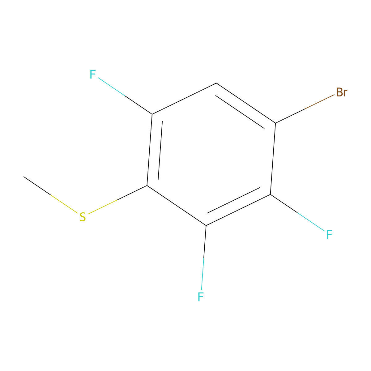 (4-Bromo-2,3,6-trifluorophenyl)(methyl)sulfane molecular structure, CAS 2918895-25-5