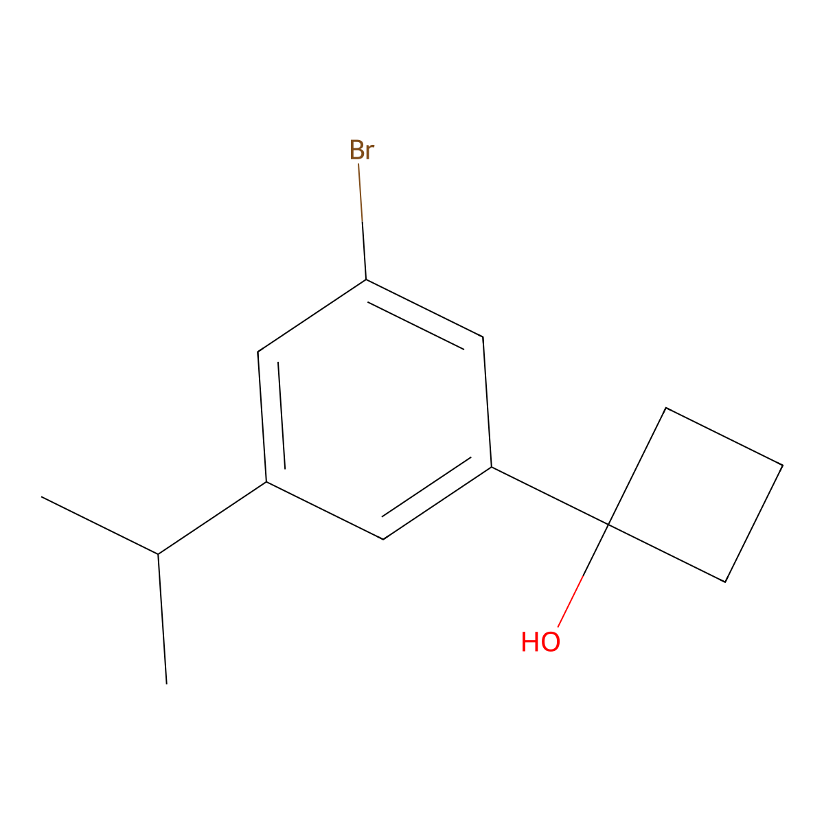 1-(3-Bromo-5-isopropylphenyl)cyclobutanol molecular structure, CAS 2918895-42-6