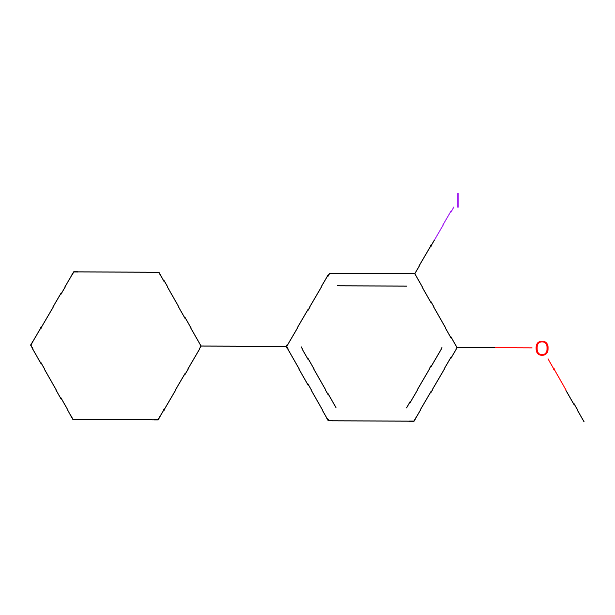 4-Cyclohexyl-2-iodo-1-methoxybenzene molecular structure, CAS 2918895-48-2