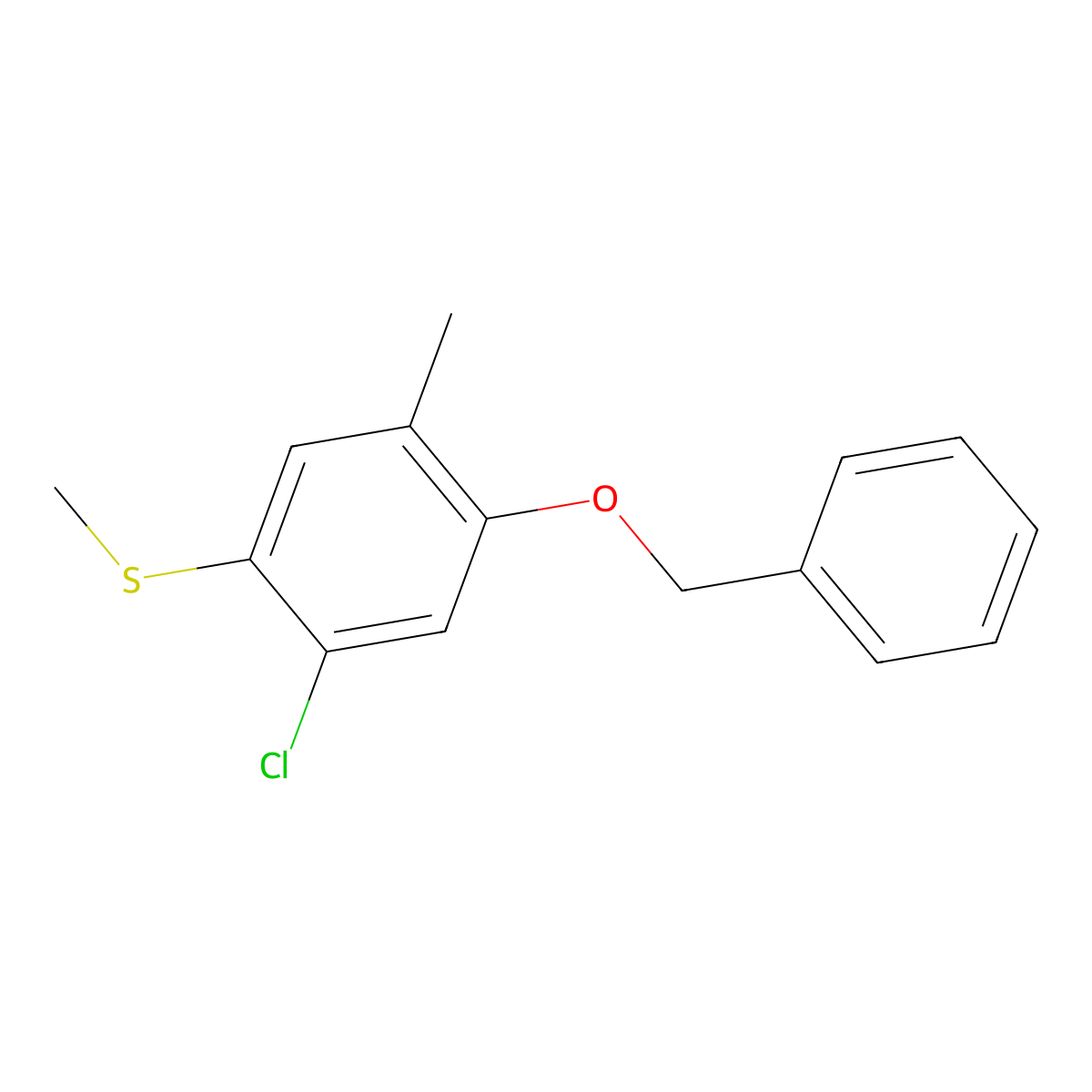 (4-(BenZyloxy)-2-chloro-5-methylphenyl)(methyl)sulfane molecular structure, CAS 2918895-76-6