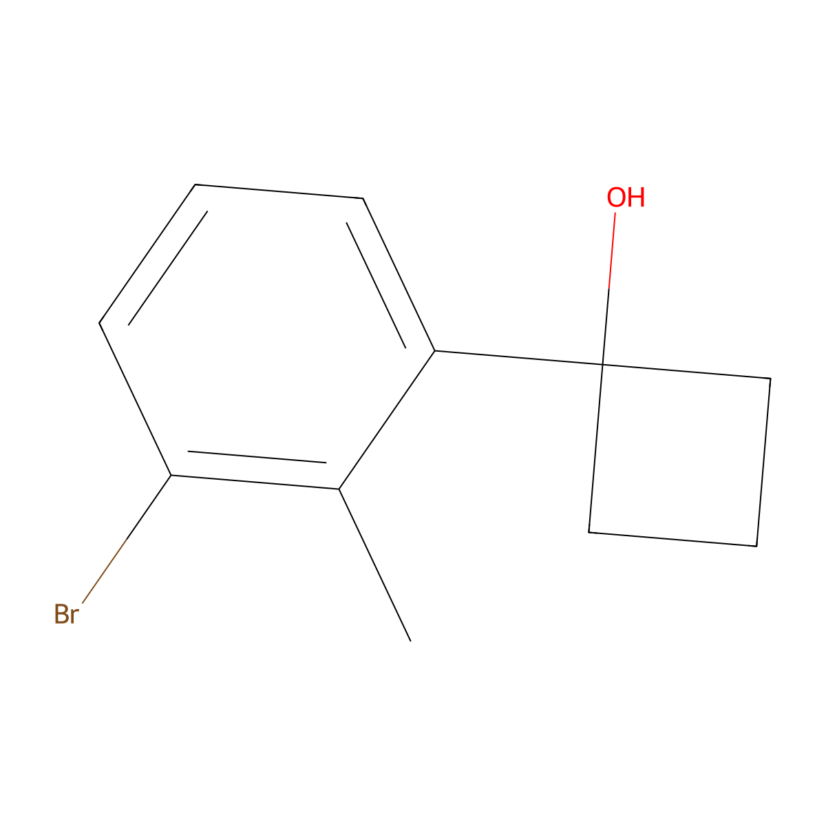 1-(3-Bromo-2-methylphenyl)cyclobutanol molecular structure, CAS 2918895-87-9