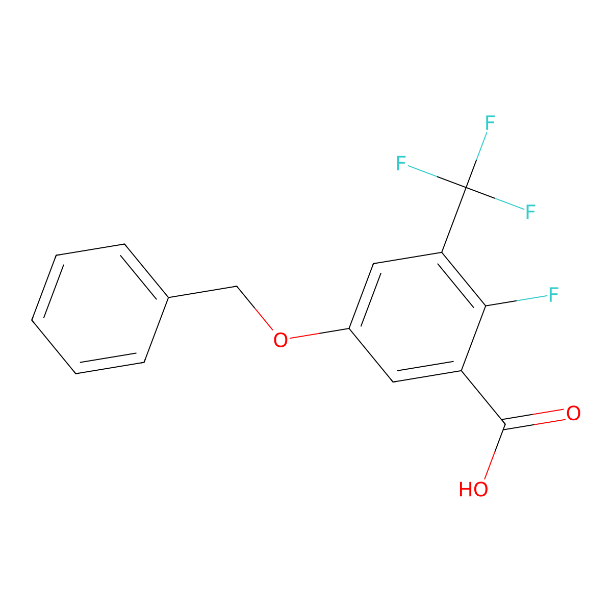 5-(Benzyloxy)-2-fluoro-3-(trifluoromethyl)benzoic acid molecular structure, CAS 2918896-25-8