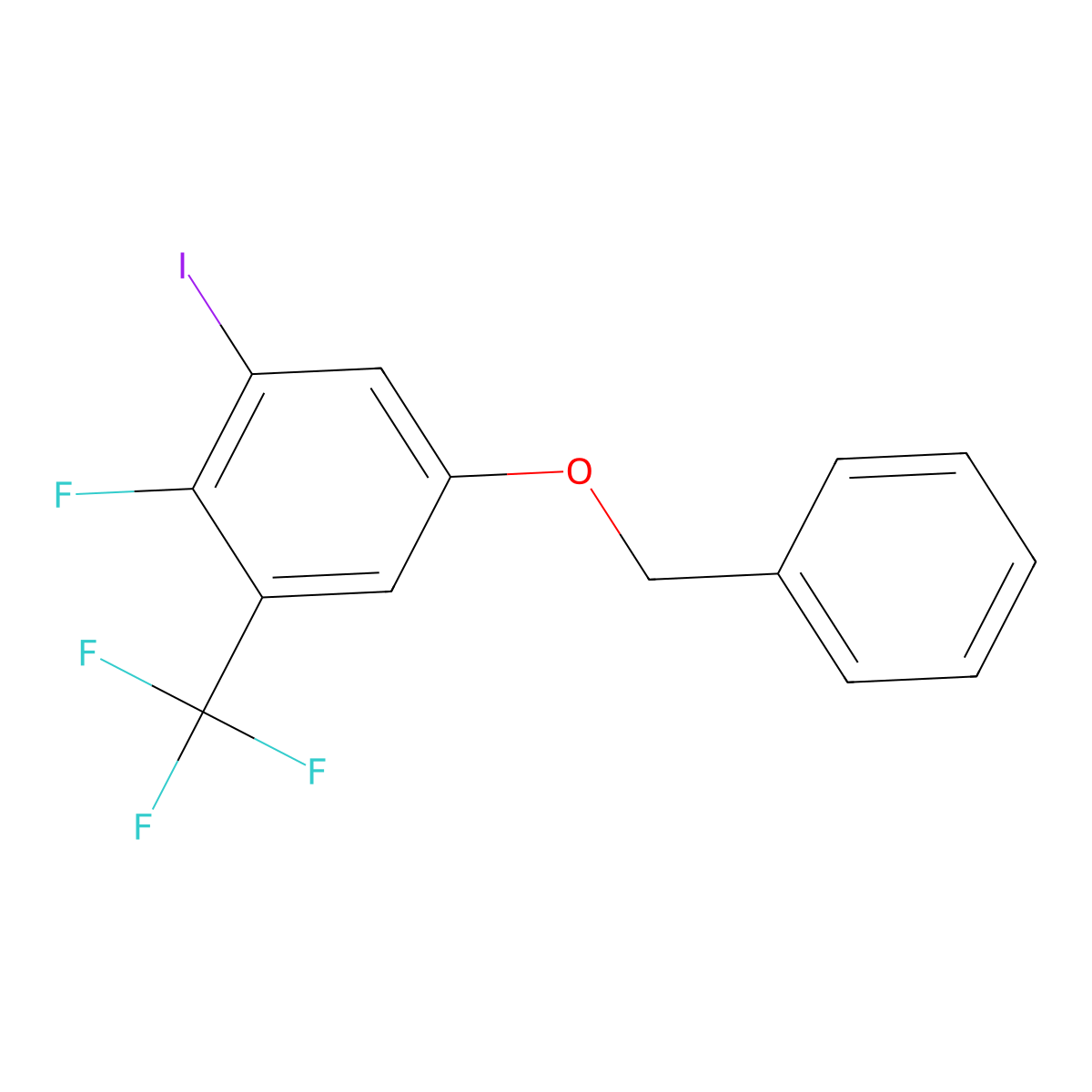 5-(Benzyloxy)-2-fluoro-1-iodo-3-(trifluoromethyl)benzene molecular structure, CAS 2918896-35-0