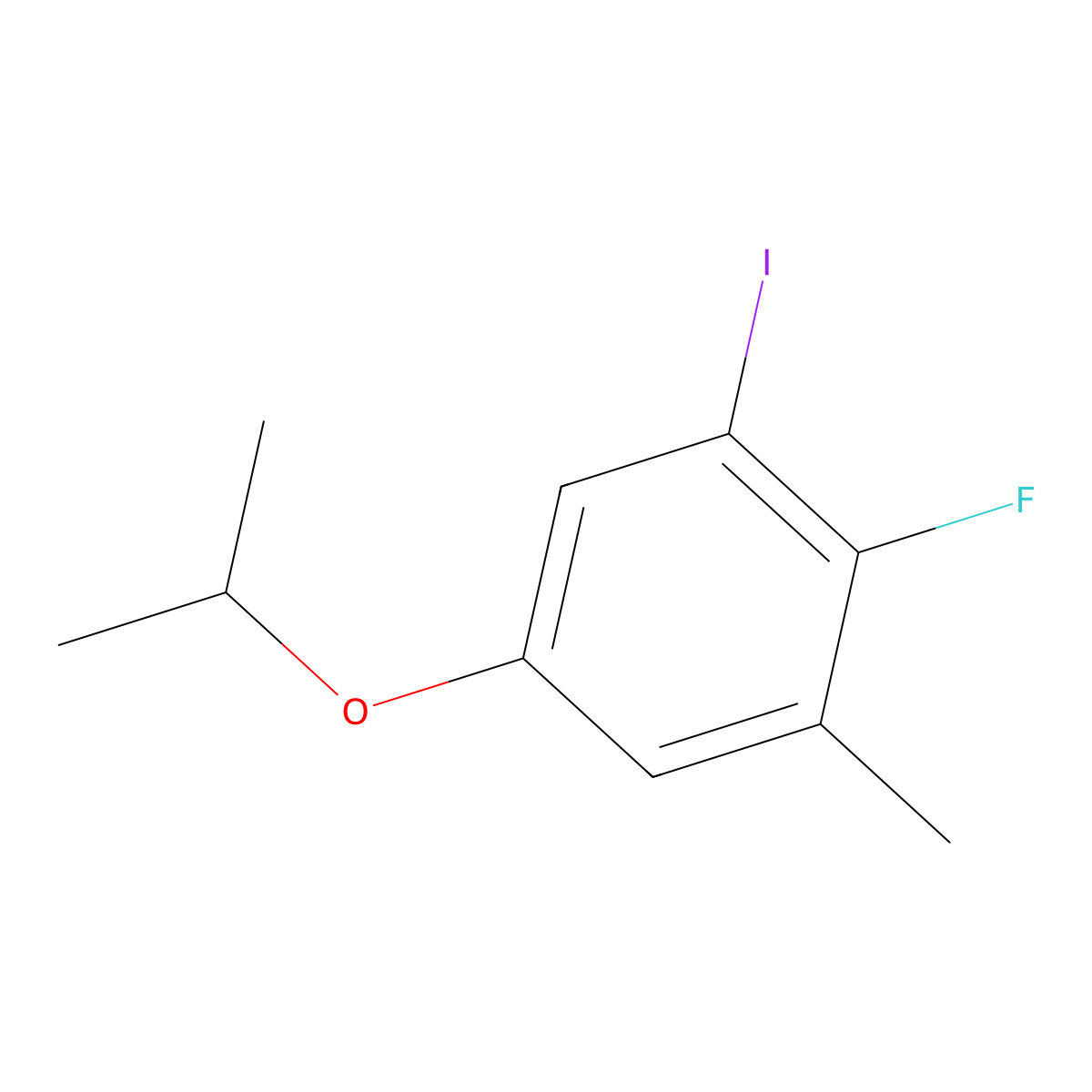 2-Fluoro-1-iodo-5-isopropoxy-3-methylbenZene molecular structure, CAS 2918896-38-3