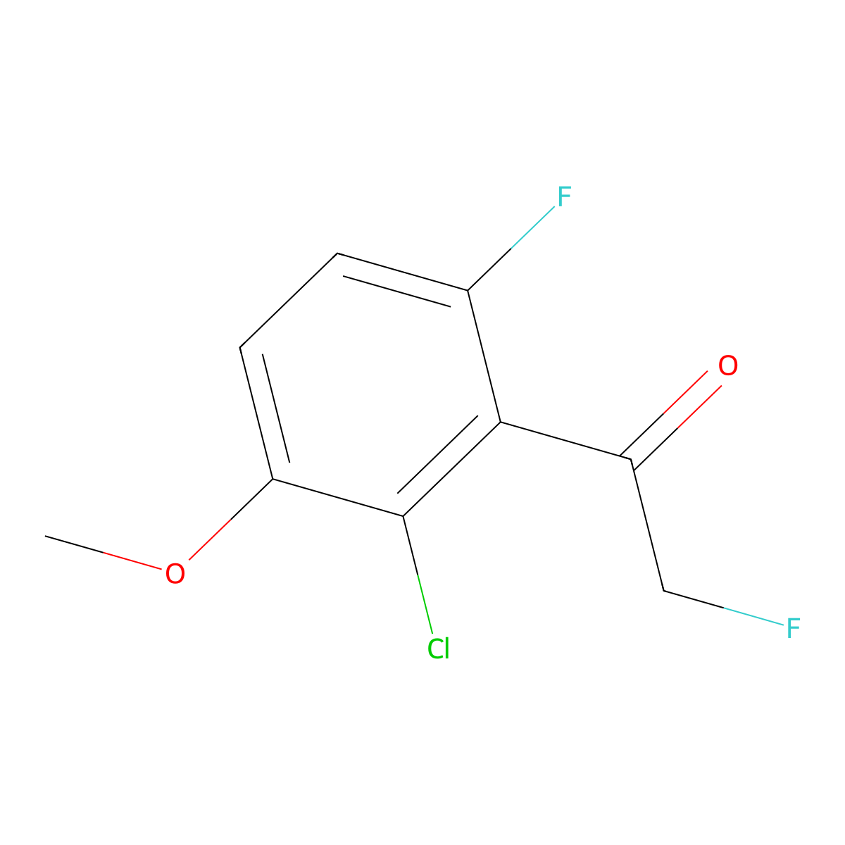 1-(2-Chloro-6-fluoro-3-methoxyphenyl)-2-fluoroethanone molecular structure, CAS 2918896-49-6