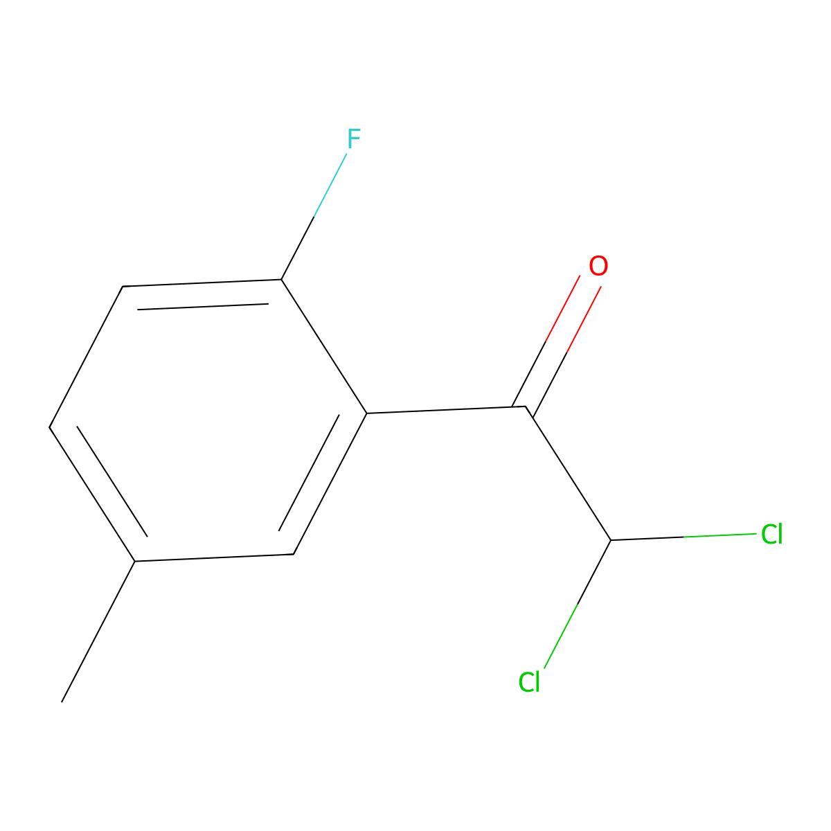 2,2-Dichloro-1-(2-fluoro-5-methylphenyl)ethanone molecular structure, CAS 2918896-74-7