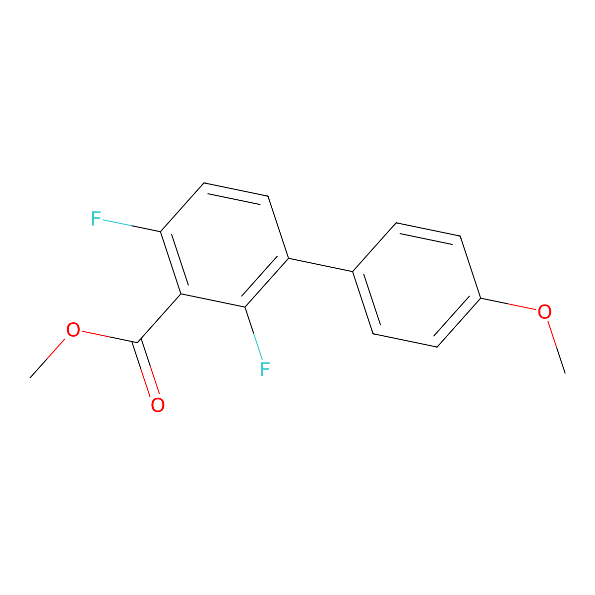Methyl 2,4-difluoro-4'-methoxy-[1,1'-biphenyl]-3-carboxylate molecular structure, CAS 2918896-99-6