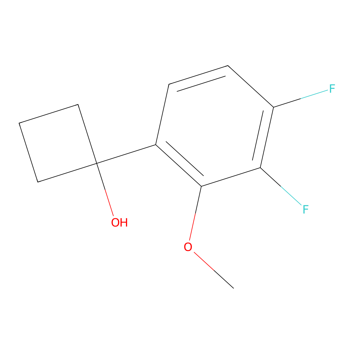 1-(3,4-Difluoro-2-methoxyphenyl)cyclobutanol molecular structure, CAS 2918897-16-0