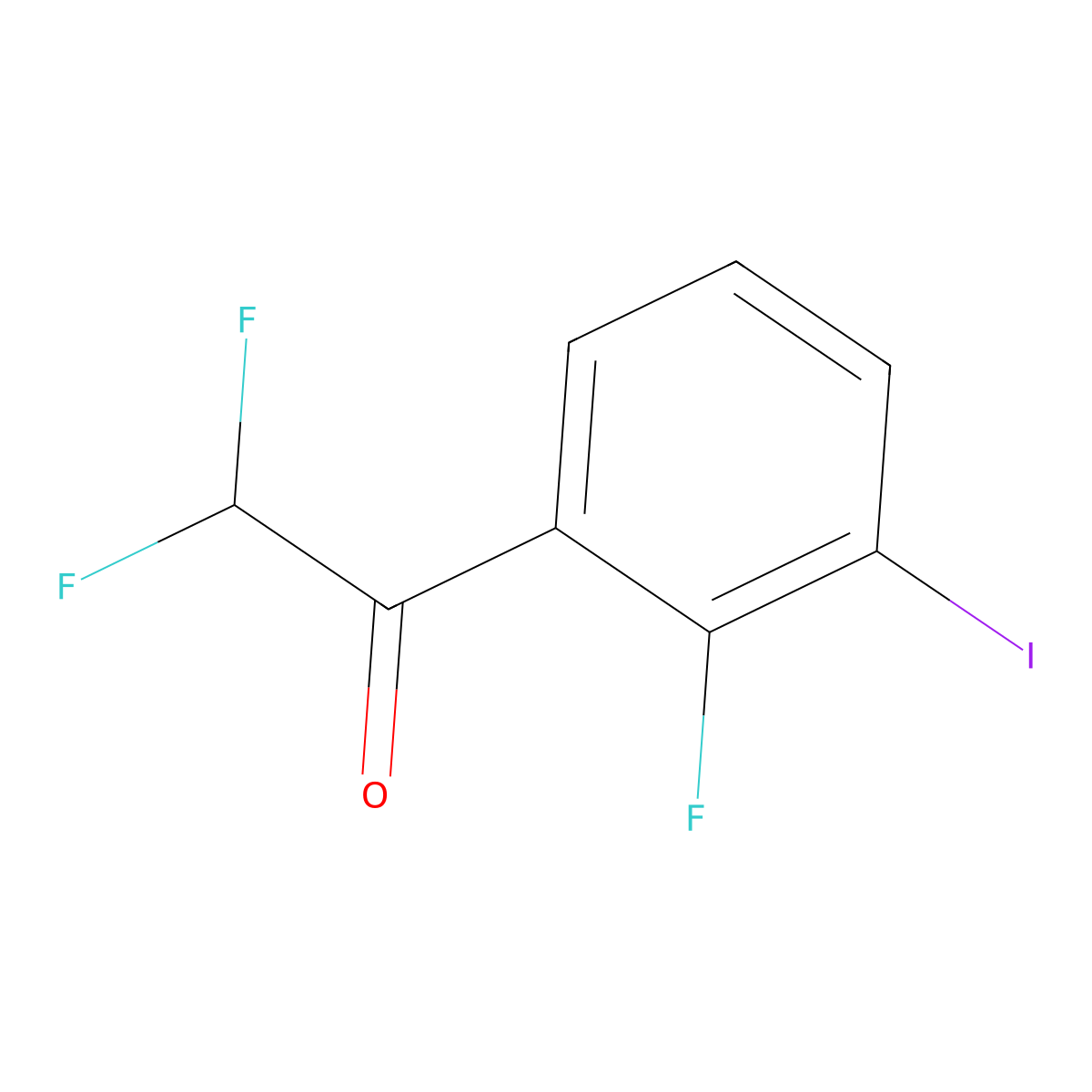 2,2-Difluoro-1-(2-fluoro-3-iodophenyl)ethanone molecular structure, CAS 2918897-27-3