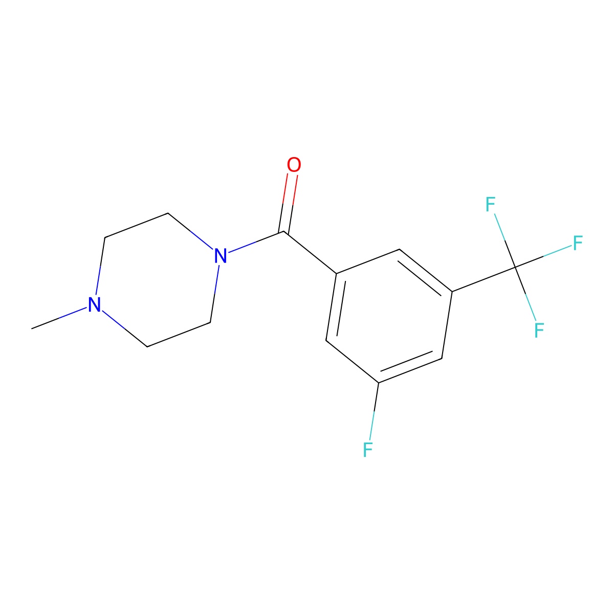(3-Fluoro-5-(trifluoromethyl)phenyl)(4-methylpiperazin-1-yl)methanone molecular structure, CAS 2918897-77-3