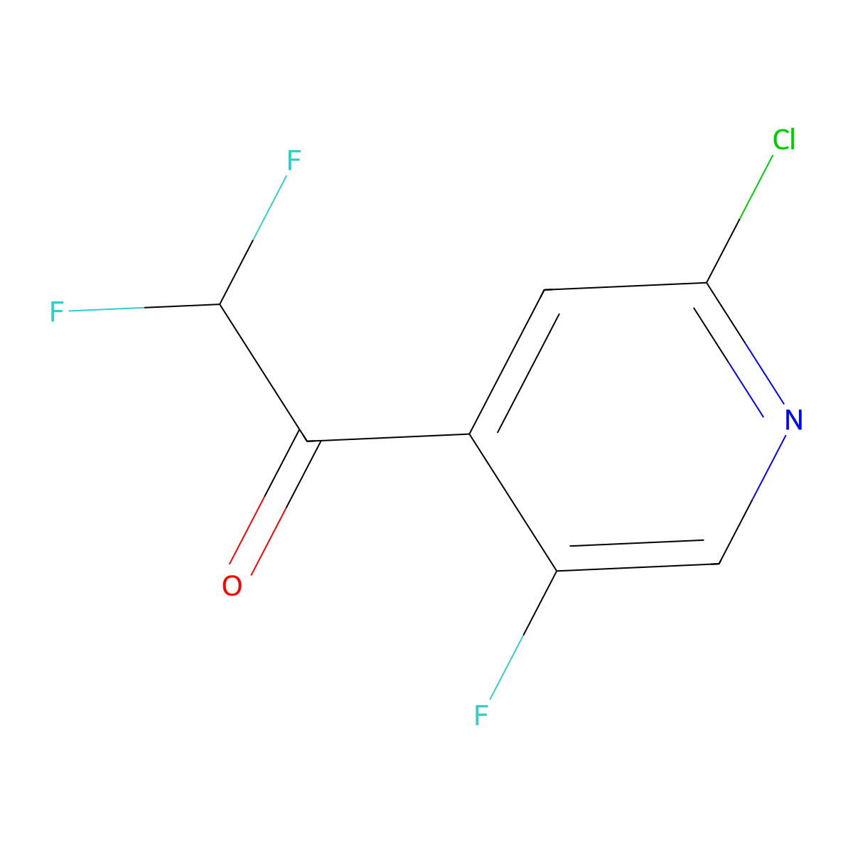 1-(2-Chloro-5-fluoropyridin-4-yl)-2,2-difluoroethanone molecular structure, CAS 2918898-18-5