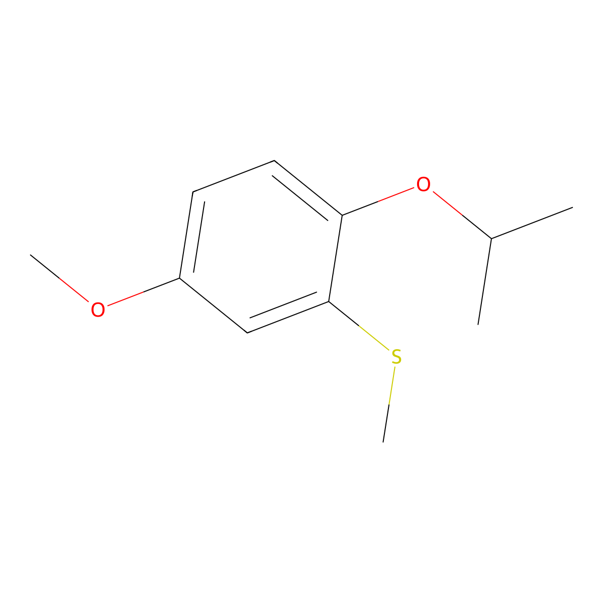 (2-Isopropoxy-5-methoxyphenyl)(methyl)sulfane molecular structure, CAS 2918898-20-9
