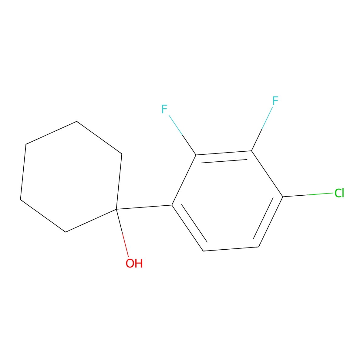 1-(4-Chloro-2,3-difluorophenyl)cyclohexanol molecular structure, CAS 2918898-42-5