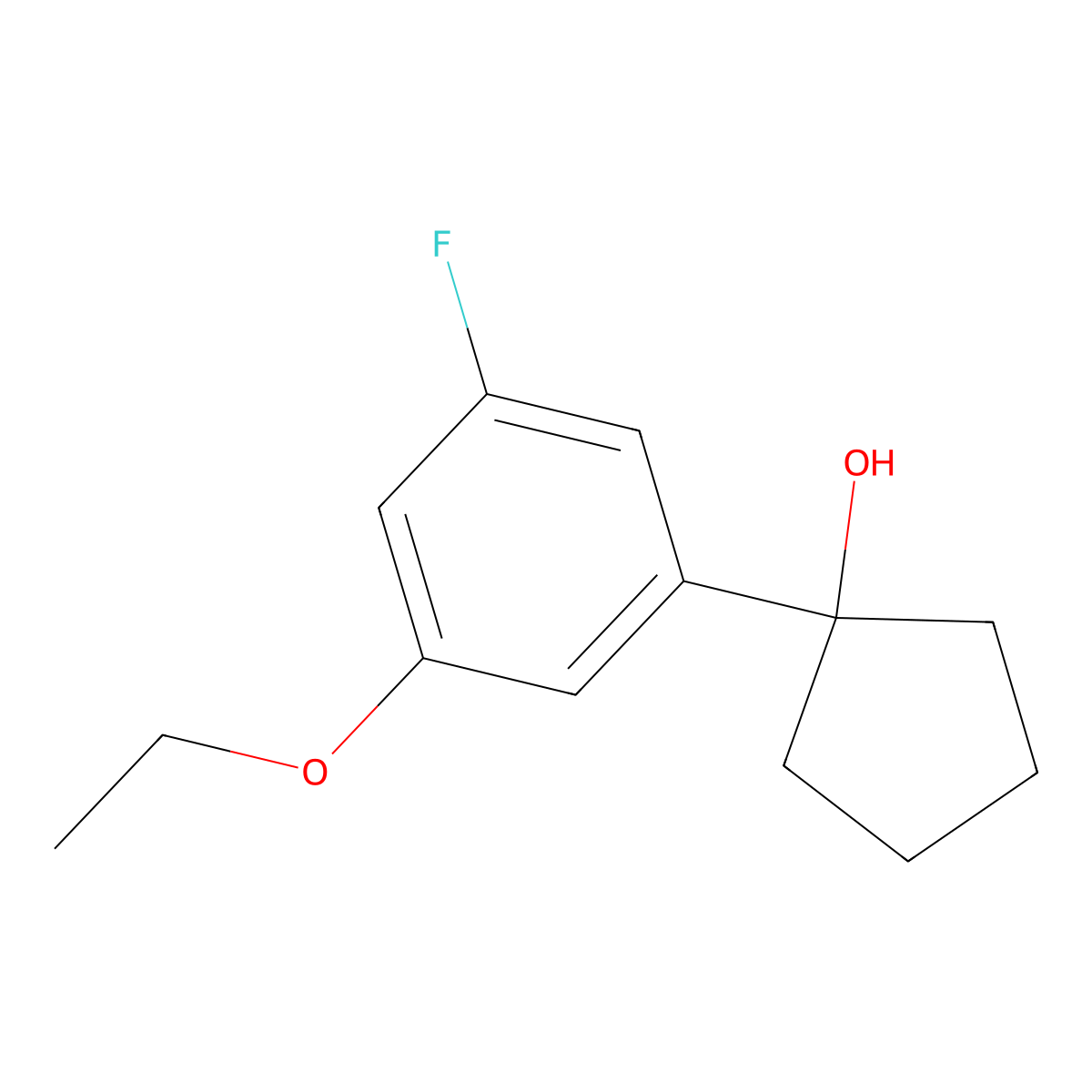 1-(3-Ethoxy-5-fluorophenyl)cyclopentanol molecular structure, CAS 2918898-52-7