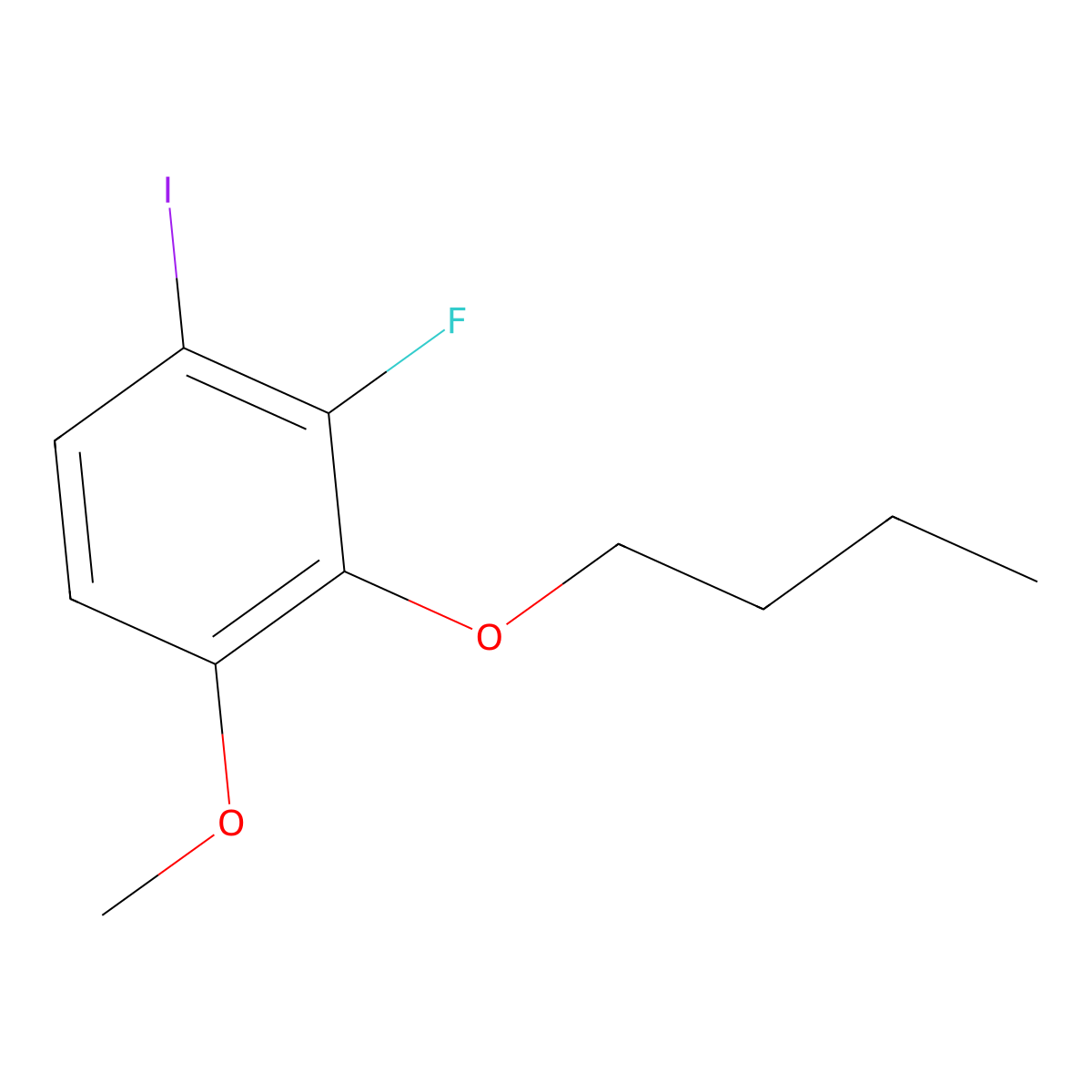 2-Butoxy-3-fluoro-4-iodo-1-methoxybenZene molecular structure, CAS 2918898-62-9