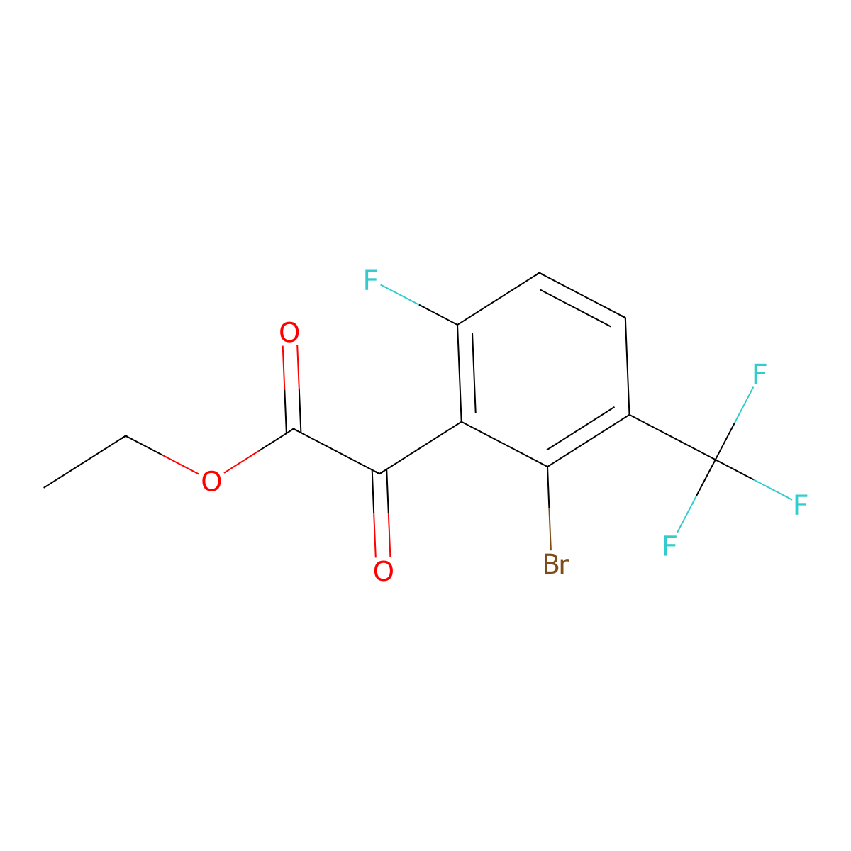 Ethyl 2-(2-bromo-6-fluoro-3-(trifluoromethyl)phenyl)-2-oxoacetate molecular structure, CAS 2918898-83-4