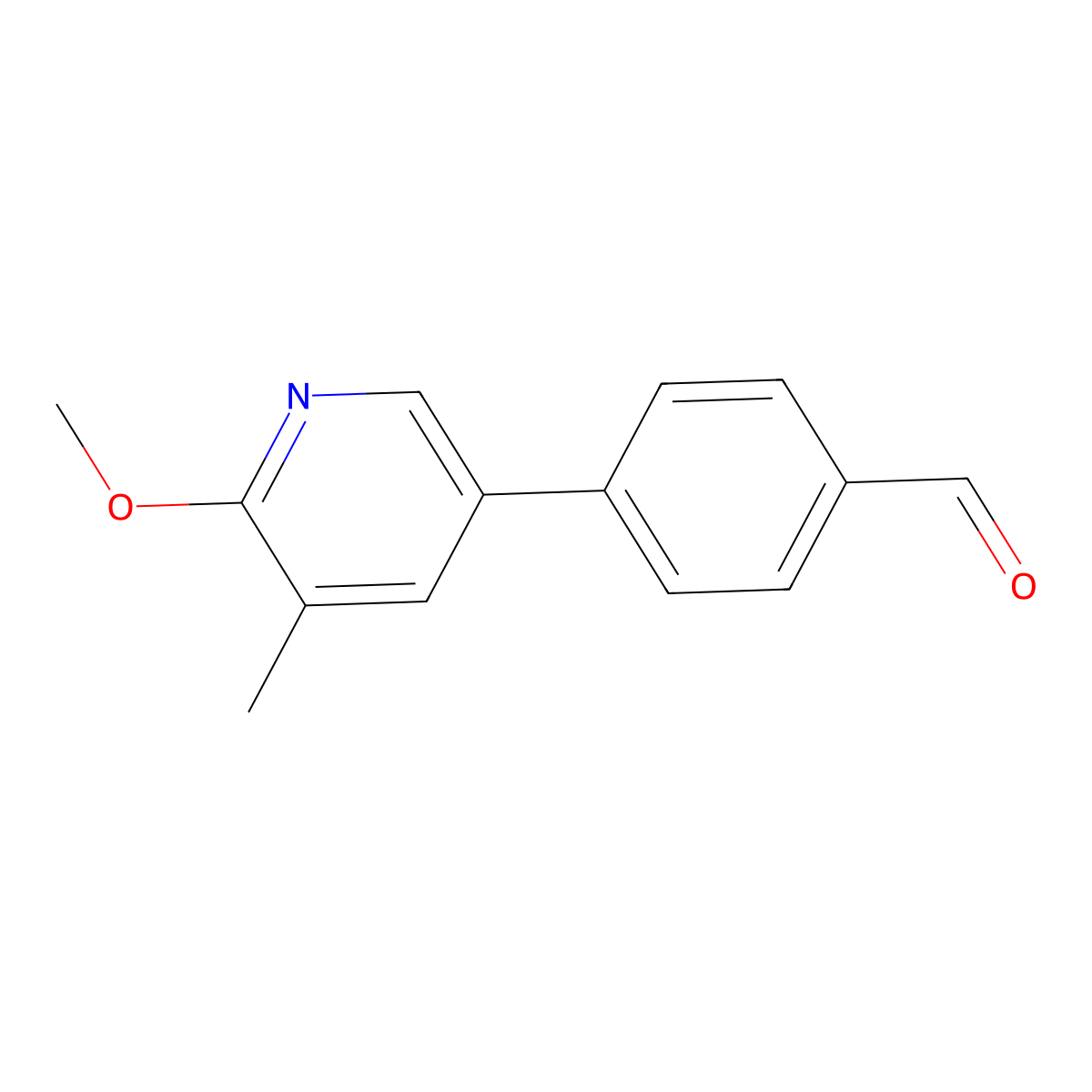 4-(6-Methoxy-5-methylpyridin-3-yl)benzaldehyde molecular structure, CAS 2918899-34-8