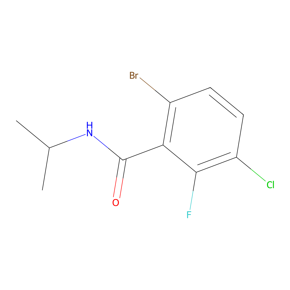 6-bromo-3-chloro-2-fluoro-N-isopropylbenzamide molecular structure, CAS 2918899-95-1