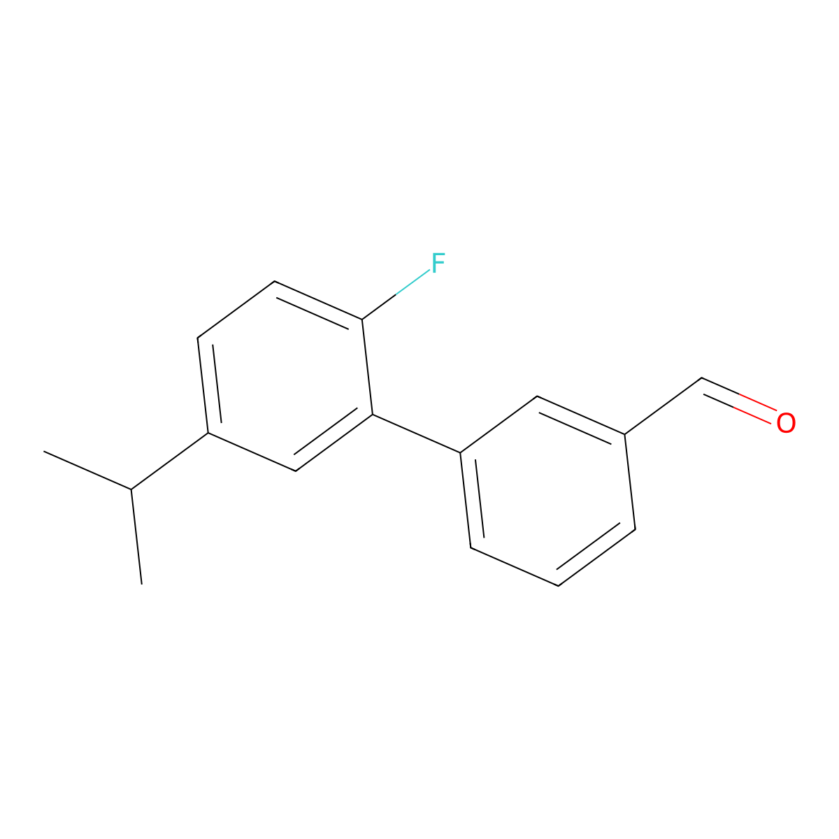 2'-Fluoro-5'-isopropyl-[1,1'-biphenyl]-3-carbaldehyde molecular structure, CAS 2918900-23-7