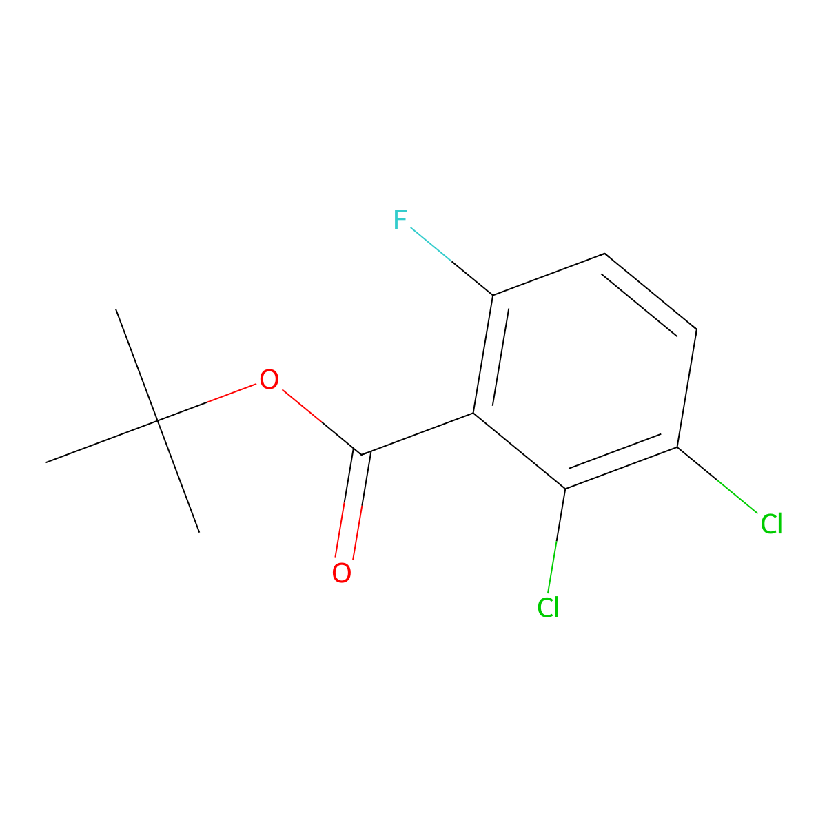 Tert-butyl 2,3-dichloro-6-fluorobenzoate molecular structure, CAS 2918900-47-5