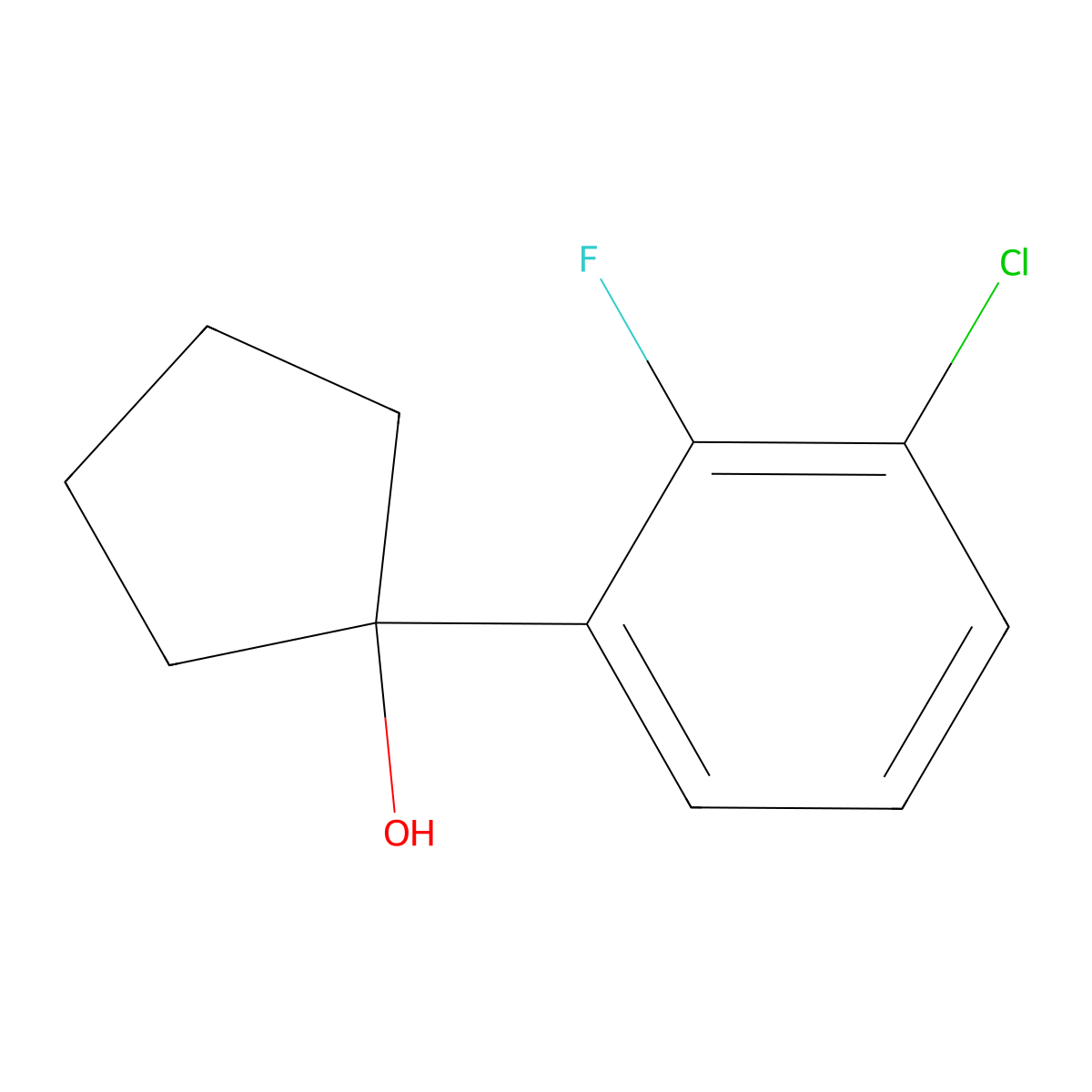 1-(3-Chloro-2-fluorophenyl)cyclopentan-1-ol molecular structure, CAS 2918900-58-8