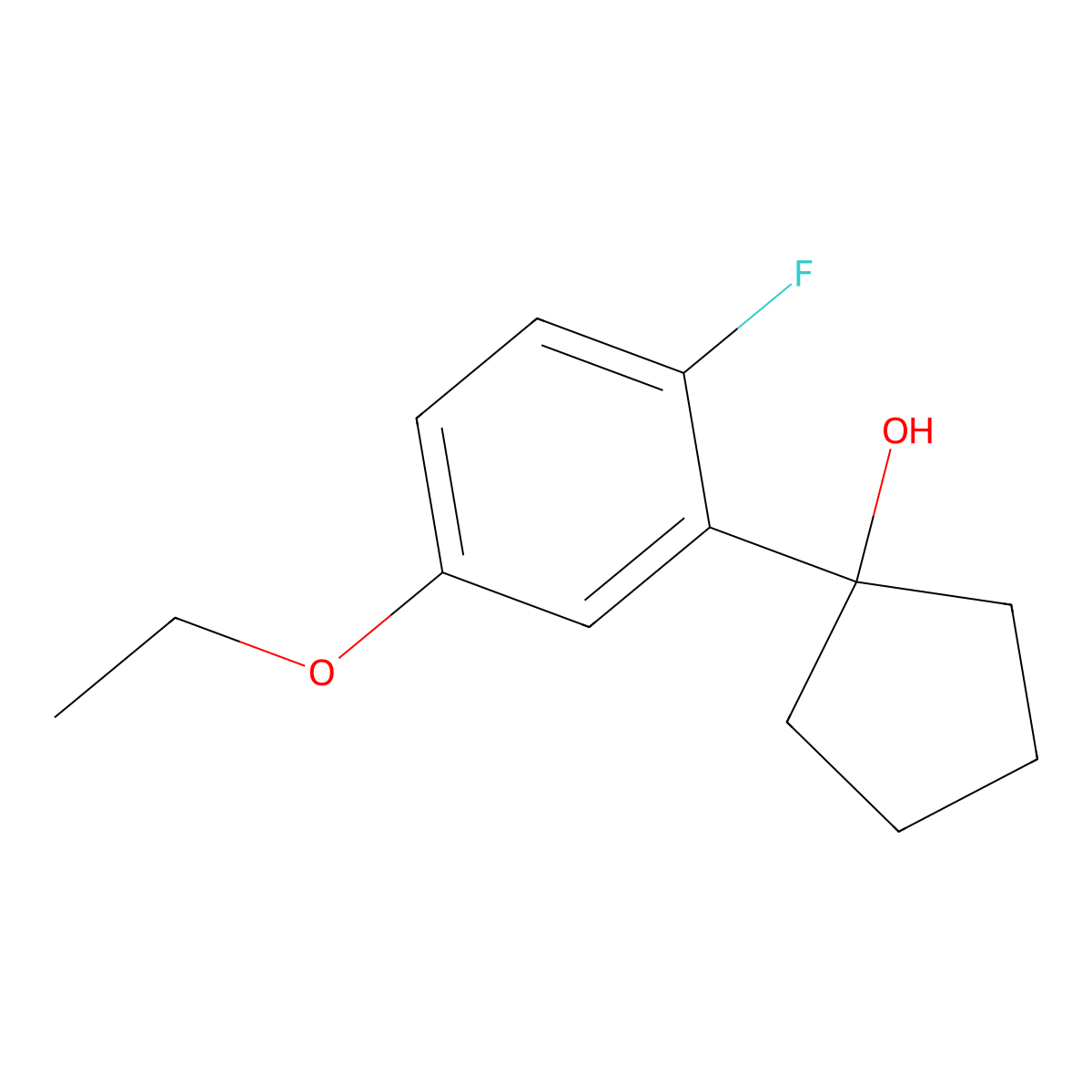 1-(5-Ethoxy-2-fluorophenyl)cyclopentanol molecular structure, CAS 2918900-77-1