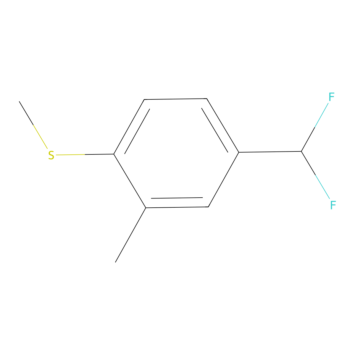 (4-(Difluoromethyl)-2-methylphenyl)(methyl)sulfane molecular structure, CAS 2918901-38-7