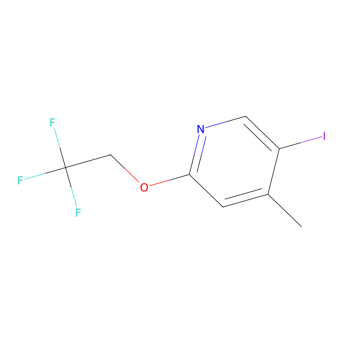 5-Iodo-4-methyl-2-(2,2,2-trifluoroethoxy)pyridine molecular structure, CAS 2918901-56-9