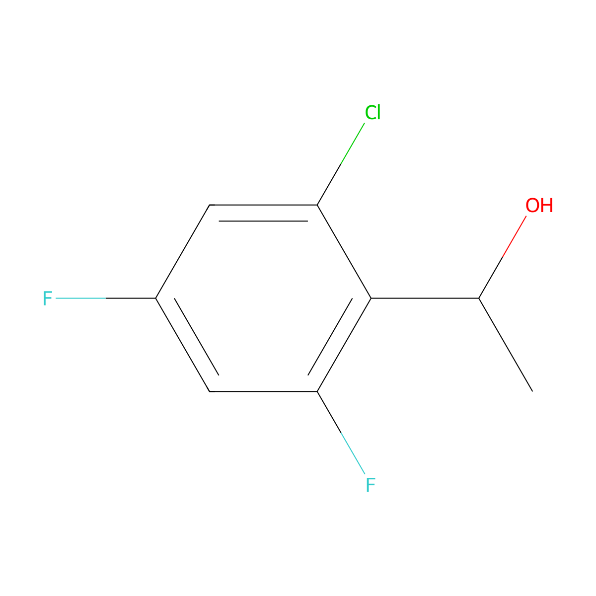 1-(2-Chloro-4,6-difluorophenyl)ethanol molecular structure, CAS 2918901-65-0