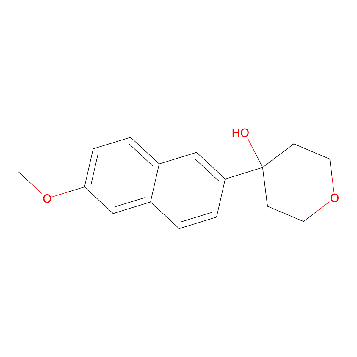 4-(6-methoxynaphthalen-2-yl)tetrahydro-2H-pyran-4-ol molecular structure, CAS 2918902-07-3