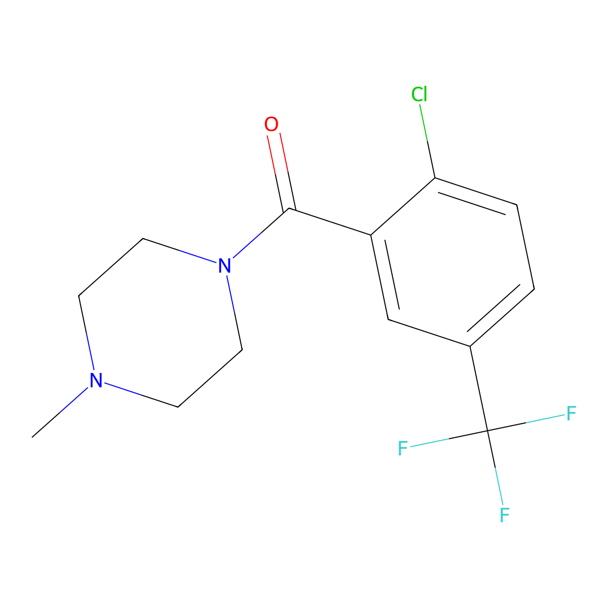 (2-Chloro-5-(trifluoromethyl)phenyl)(4-methylpiperazin-1-yl)methanone molecular structure, CAS 2918902-26-6