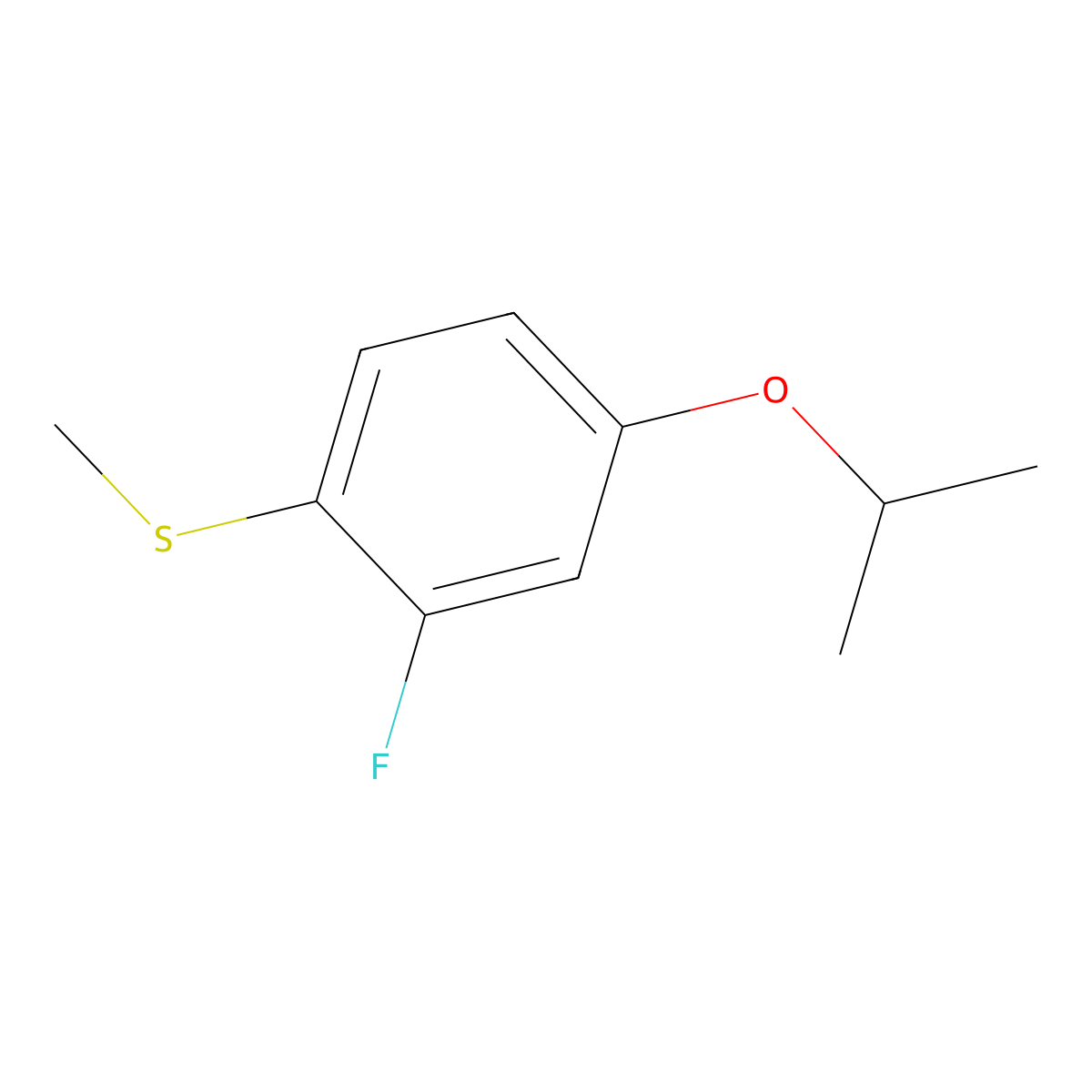(2-Fluoro-4-isopropoxyphenyl)(methyl)sulfane molecular structure, CAS 2918902-73-3