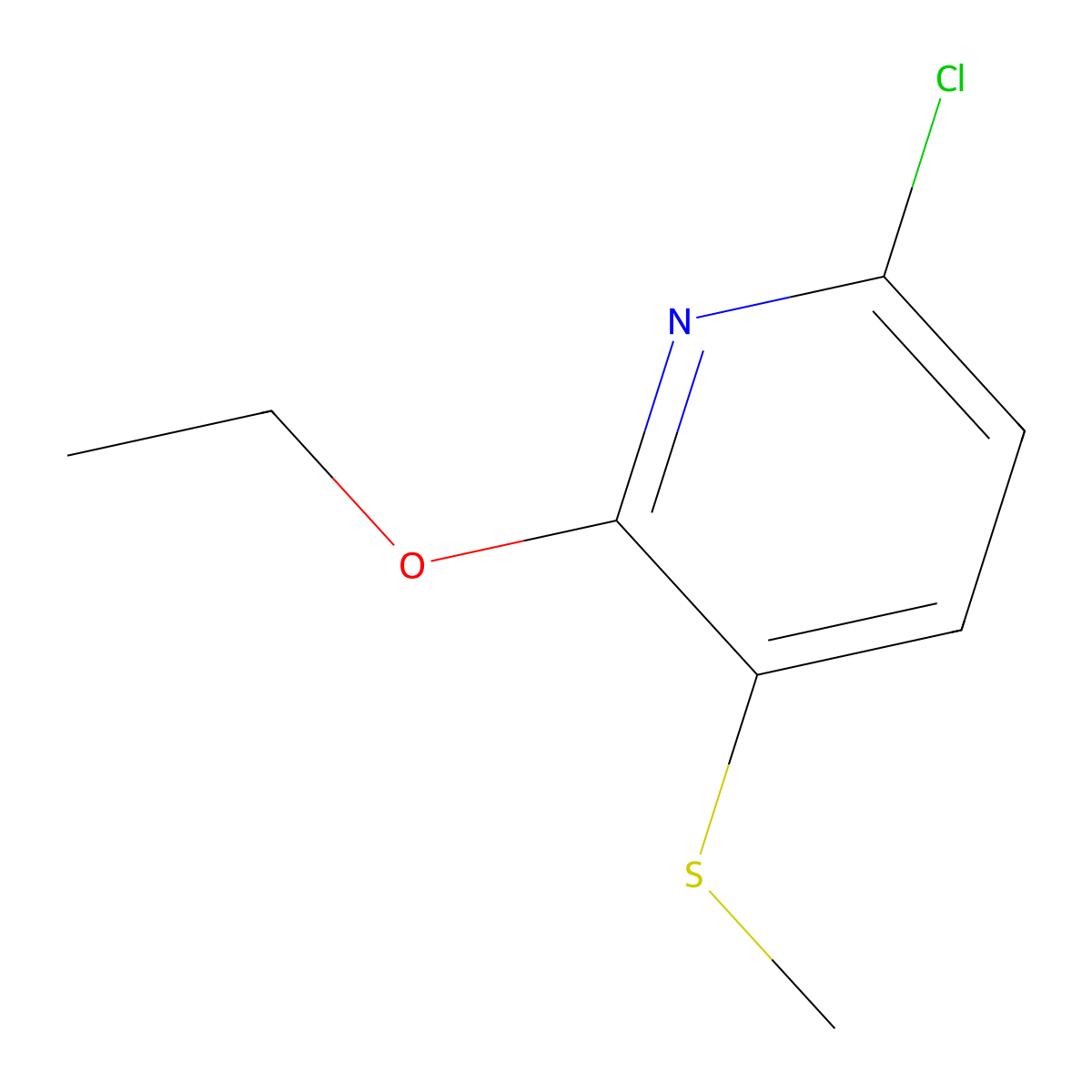 6-Chloro-2-ethoxy-3-(methylthio)pyridine molecular structure, CAS 2918903-58-7
