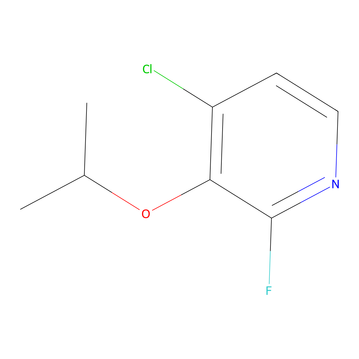 4-Chloro-2-fluoro-3-isopropoxypyridine molecular structure, CAS 2918904-76-2