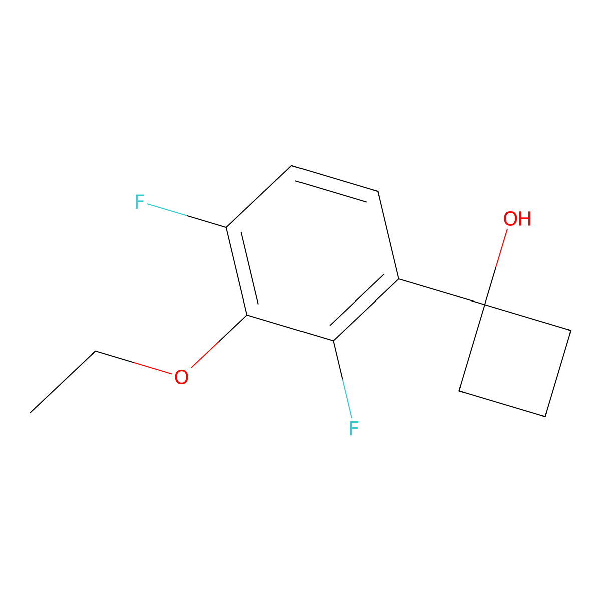 1-(3-Ethoxy-2,4-difluorophenyl)cyclobutanol molecular structure, CAS 2918904-78-4