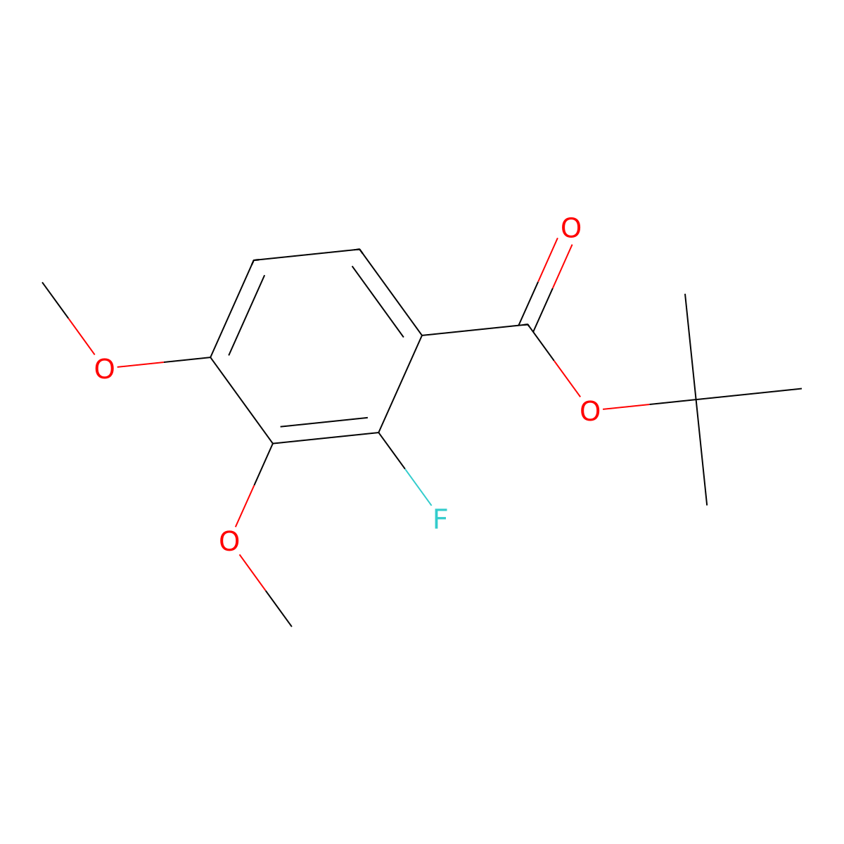 Tert-butyl 2-fluoro-3,4-dimethoxybenzoate molecular structure, CAS 2918905-36-7