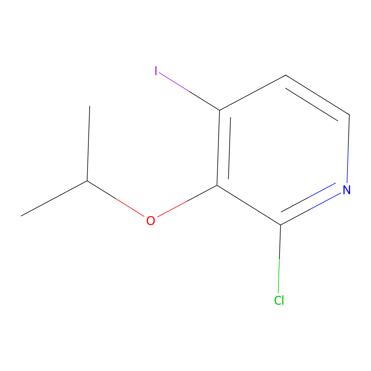 2-Chloro-4-iodo-3-isopropoxypyridine molecular structure, CAS 2918905-38-9