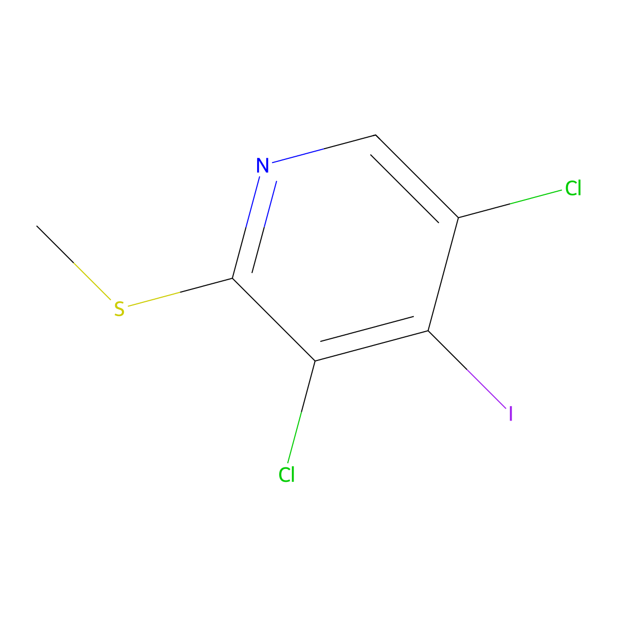 3,5-Dichloro-4-iodo-2-(methylthio)pyridine molecular structure, CAS 2918906-22-4