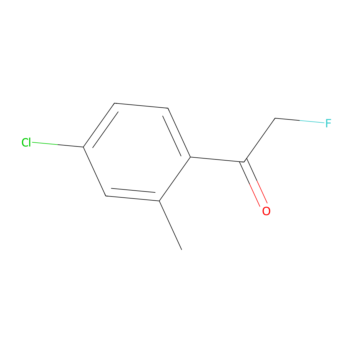 1-(4-Chloro-2-methylphenyl)-2-fluoroethan-1-one molecular structure, CAS 2918906-25-7
