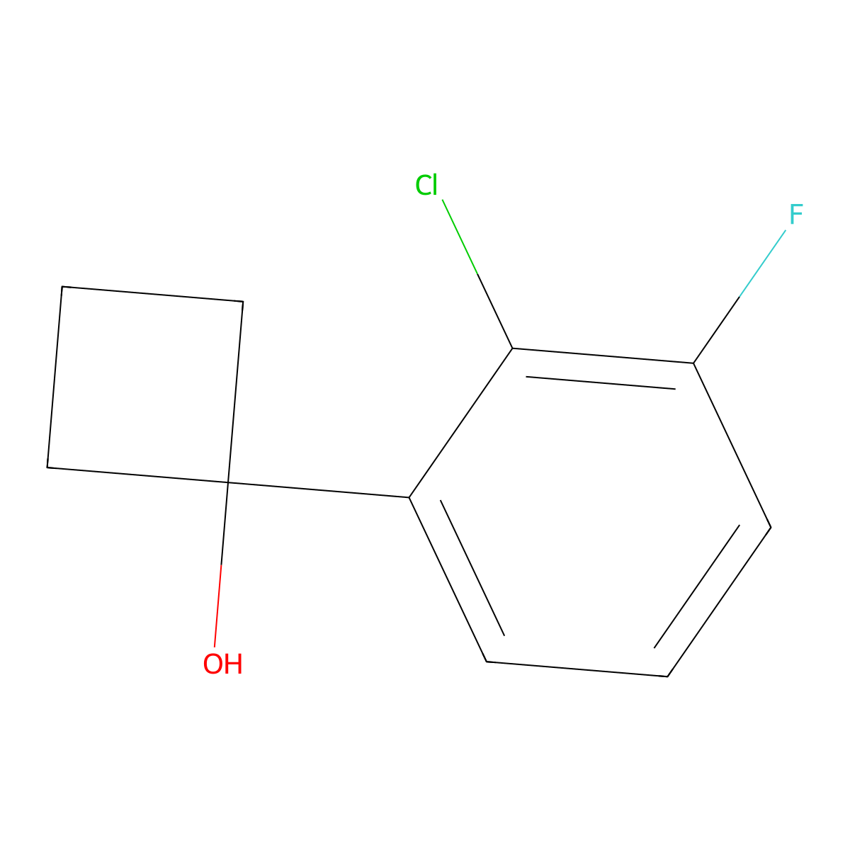 1-(2-Chloro-3-fluorophenyl)cyclobutanol molecular structure, CAS 2918906-51-9
