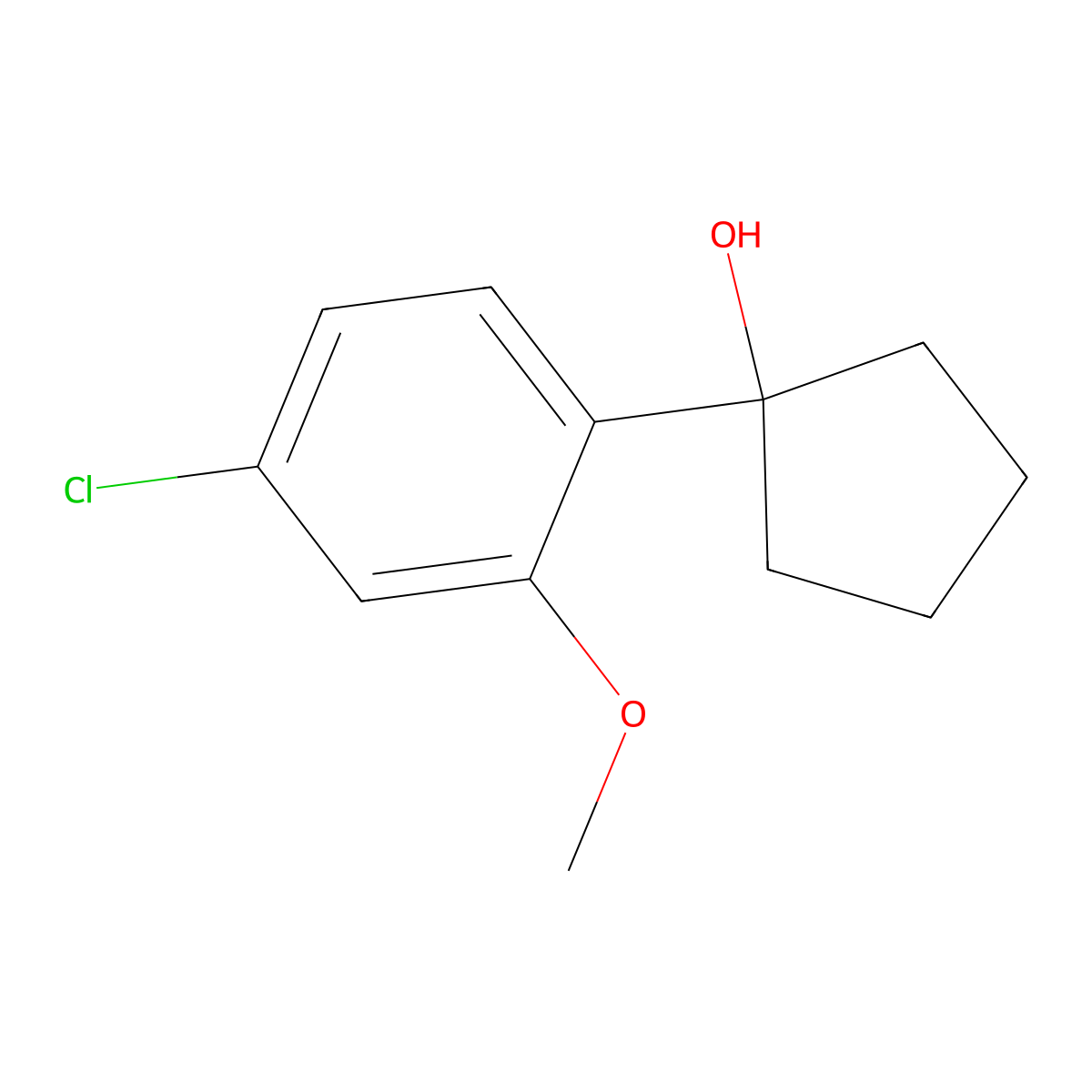 1-(4-Chloro-2-methoxyphenyl)cyclopentanol molecular structure, CAS 2918906-79-1