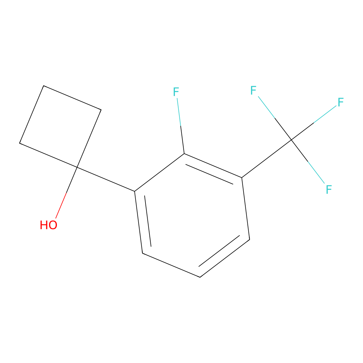 1-(2-Fluoro-3-(trifluoromethyl)phenyl)cyclobutanol molecular structure, CAS 2918907-33-0