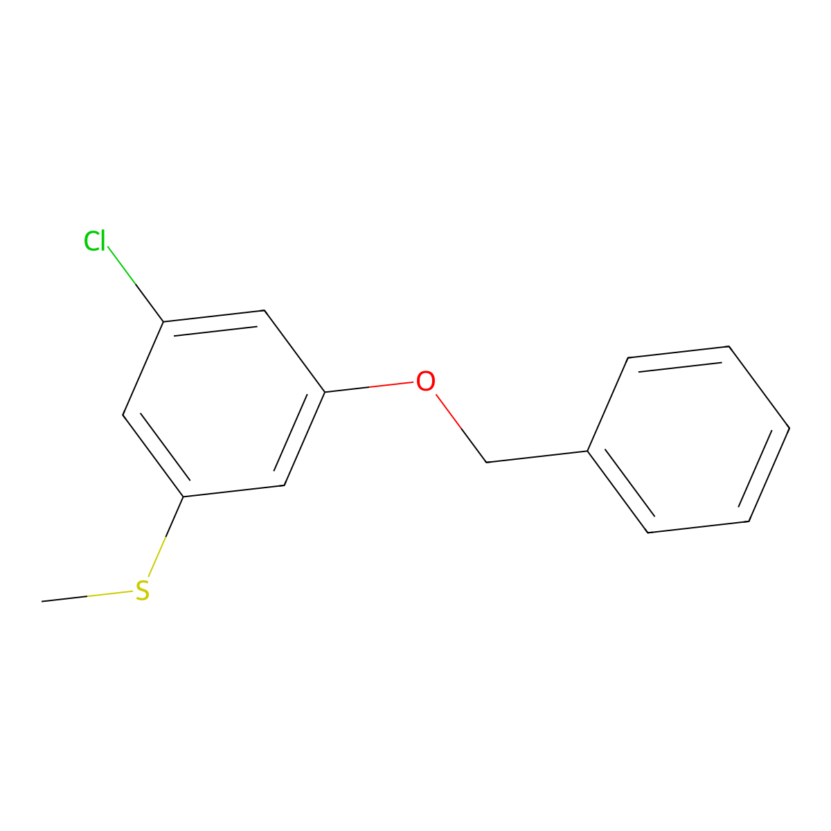 (3-(Benzyloxy)-5-chlorophenyl)(methyl)sulfane molecular structure, CAS 2918907-82-9