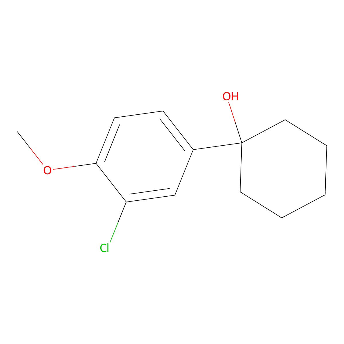 1-(3-Chloro-4-methoxyphenyl)cyclohexanol molecular structure, CAS 2918908-06-0