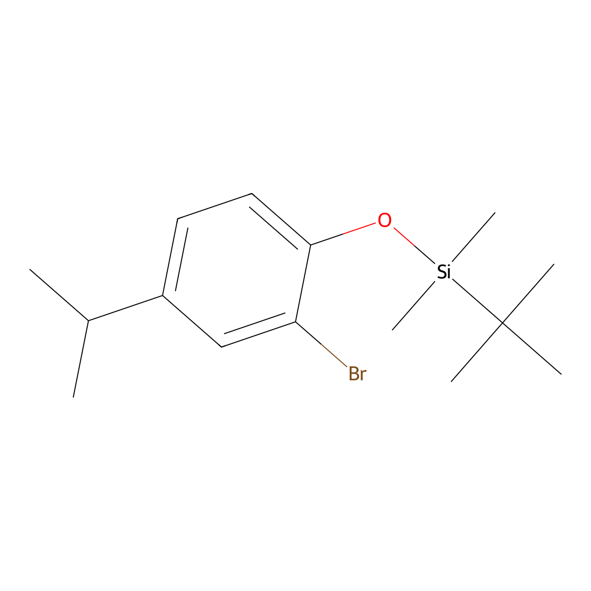[2-Bromo-4-(propan-2-yl)phenoxy](tert-butyl)dimethylsilane molecular structure, CAS 2918909-51-8
